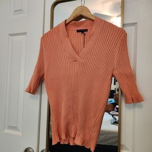 Pierri New York Short Sleeve Ribbed Knit Top